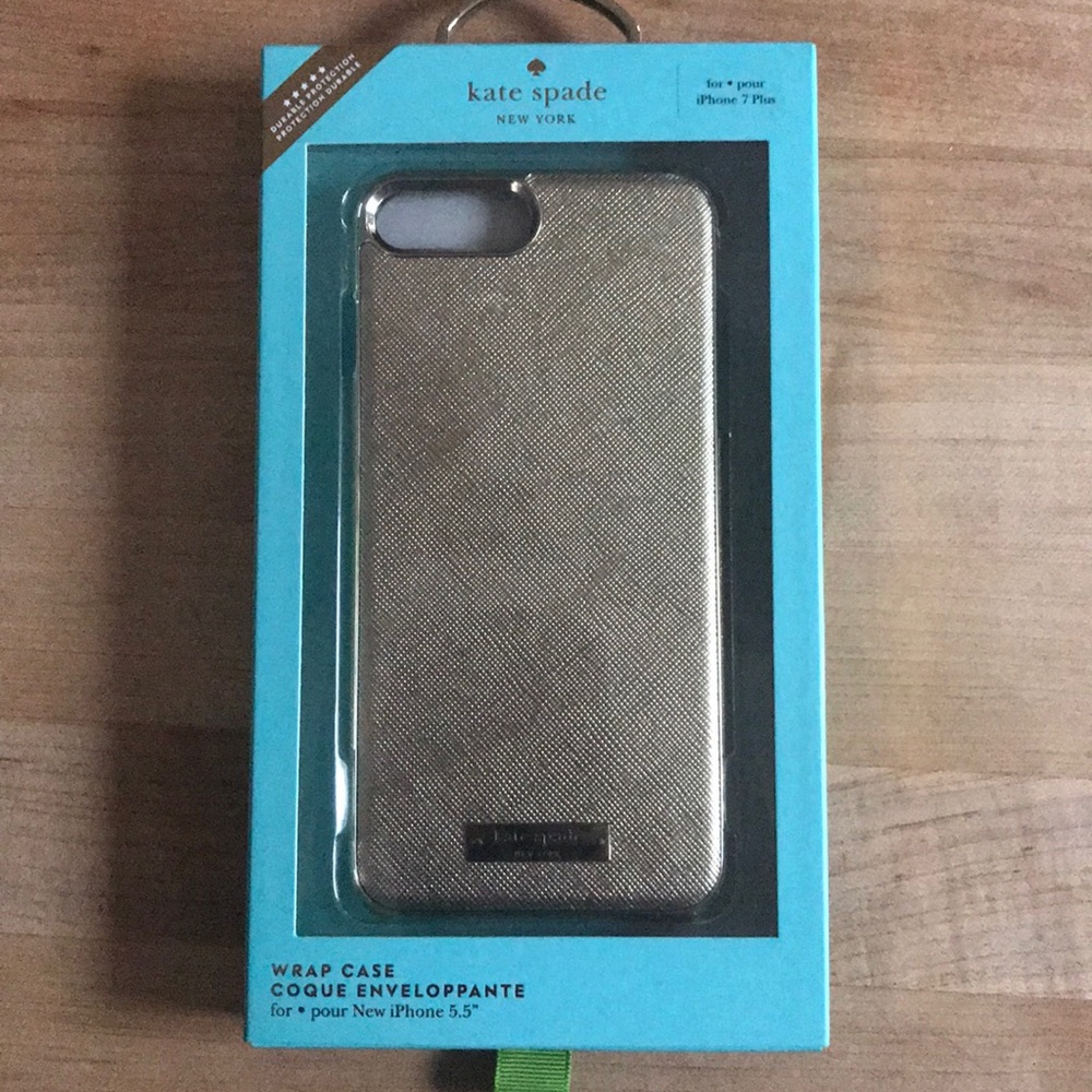 NWT Gold Kate Spade IPhone case for 7 Plus.